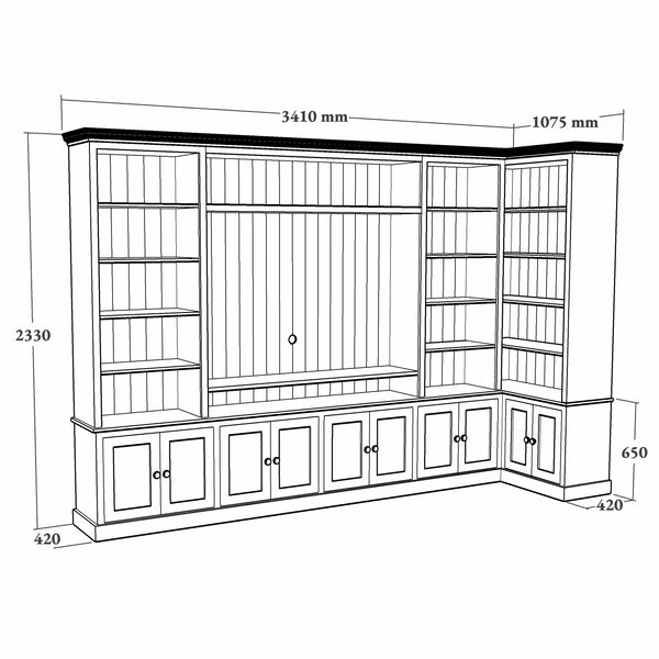 Corner TV & Media Storage Unit Ely Farmhouse Furniture
