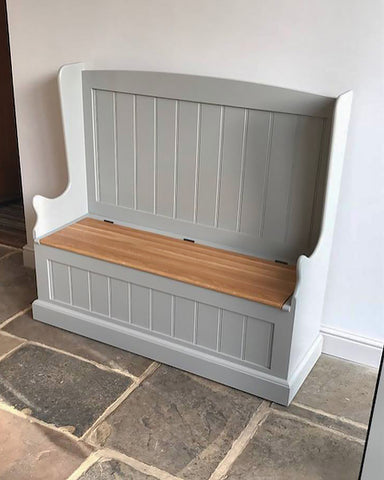 Hallway Monks Bench with Oak Storage Seat