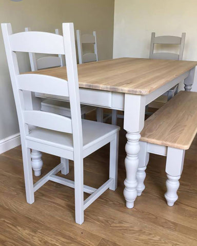 Tall Ladder Back Dining Set with Bench