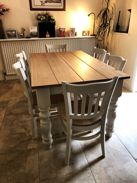 Stamford Dining Set with grooves – Ely Farmhouse Furniture