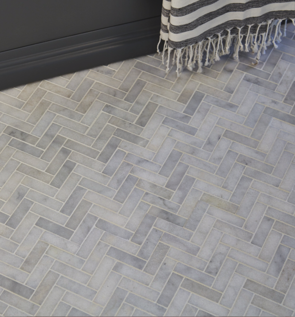 Ca'Pietra Long Island Marble Herringbone Mosaic
