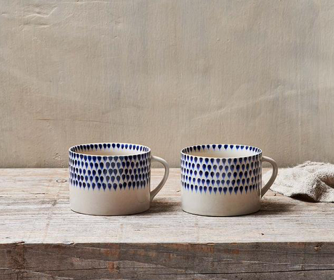 Indigo Drop Large Mug (Set of 2)