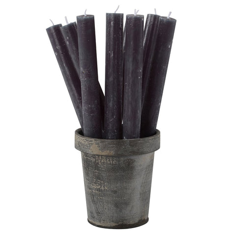 Rustic Dinner Candle - Dark Grey