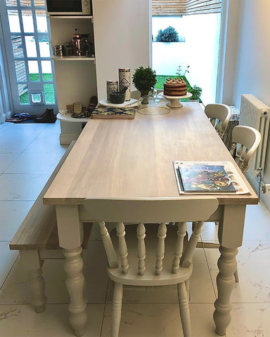 Spindle Back Dining Set with Bench – Ely Farmhouse Furniture