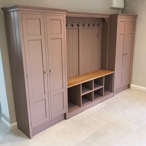 Boot Room Storage Bench with Cupboards - Double