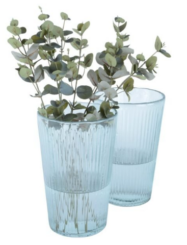 Ribbed Vase in Artisan Glass